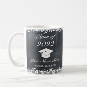 Blackboard & White Lace Graduation Coffee Mug
