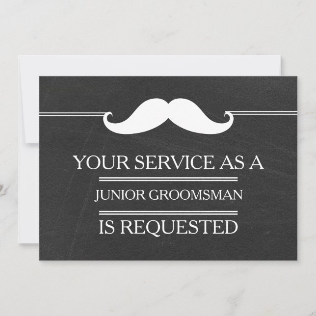 Blackboard Your Service as a Groomsman Request Invitation (Front)