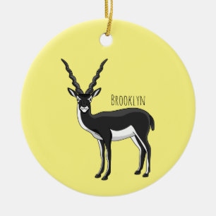 Blackbuck antelope illustration ceramic ornament