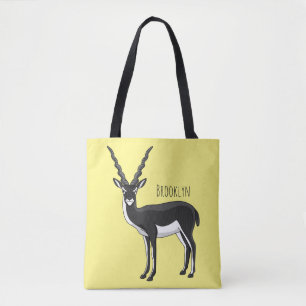 Blackbuck antelope illustration tote bag