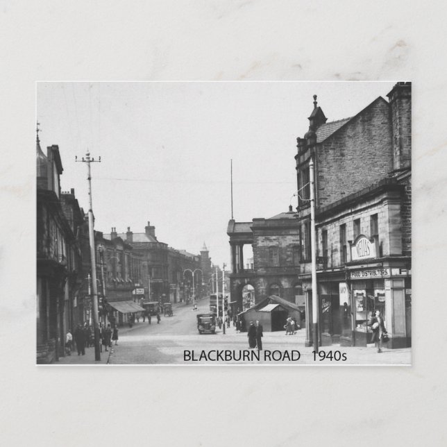 Blackburn Road, Accrington, Lancashire 1940's Postcard (Front)