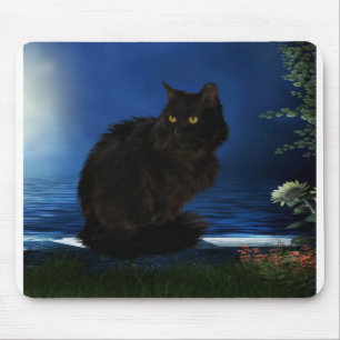 Blackcat Cat Black Domestic Animal Mouse Pad