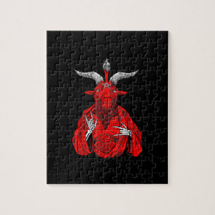 Blackcraft Antichrist Goat Satan Baphomet Jigsaw Puzzle