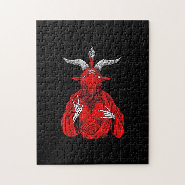 Blackcraft Antichrist Goat Satan Baphomet Jigsaw Puzzle (Vertical)