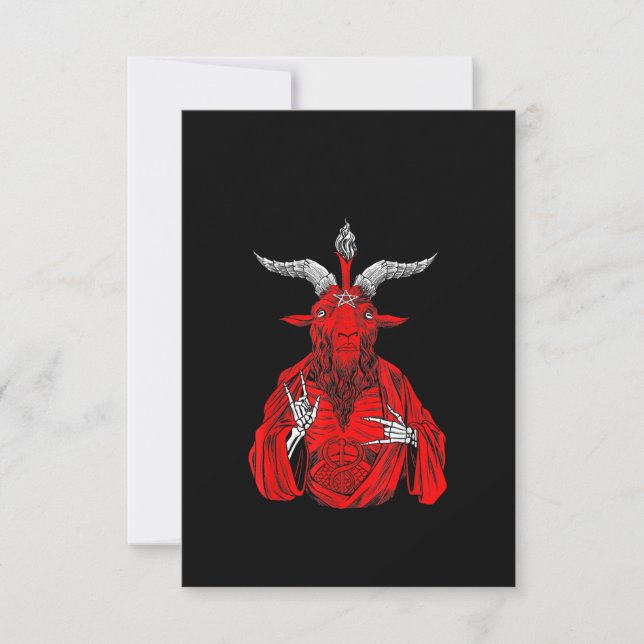 Blackcraft Antichrist Goat Satan Baphomet Thank You Card (Front)