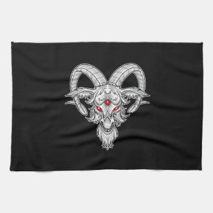 Blackcraft Cool Baphomet Black Goat Satan Gift Kitchen Towel