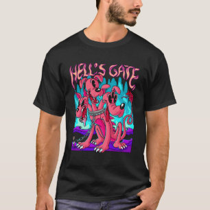 Blackcraft Kawaii Cerberus Hell'S Gate Retro Carto T-Shirt