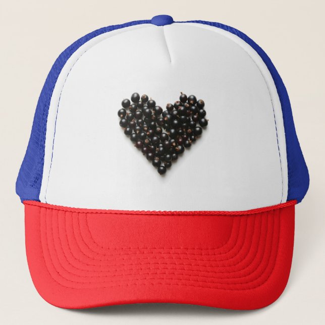 Blackcurrant heart trucker hat (Front)