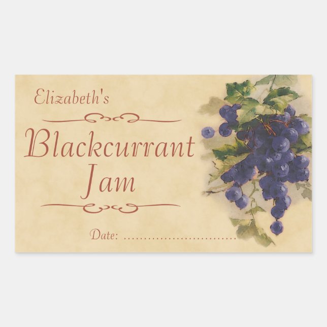 Blackcurrant jam or canning sticker (Front)