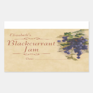 Blackcurrant jam or canning sticker