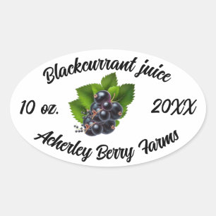 Blackcurrant juice stickers for jars