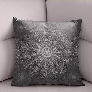Blackened Sparkling floral art Throw Pillow