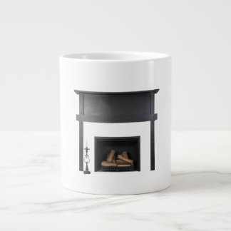 Blackened Steel Fireplace Surround Industrial Heri Large Coffee Mug