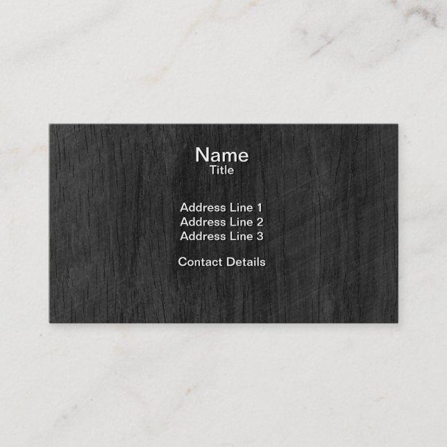 Blackened Wood Veneer Woodgrain Business Card (Front)