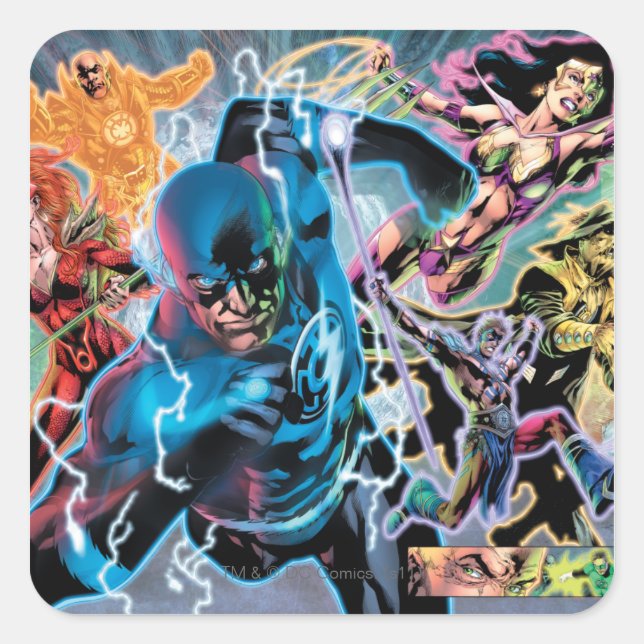 Blackest Night Comic Panel - Colour Square Sticker (Front)