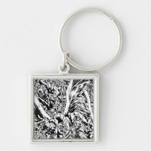 Blackest Night Group Painting - Black and White Keychain