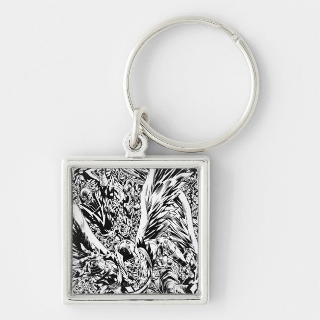 Blackest Night Group Painting - Black and White Keychain (Front)