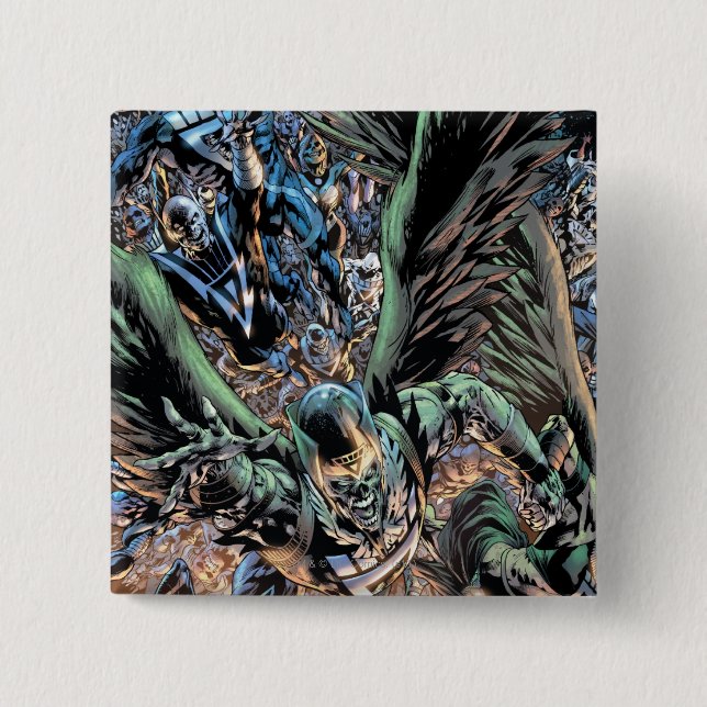 Blackest Night Group Painting - Colour 2 Inch Square Button (Front)