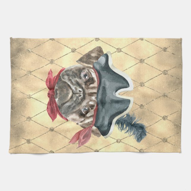 Blackface le Carlin Pirate Serviette de cuisine (Horizontal)