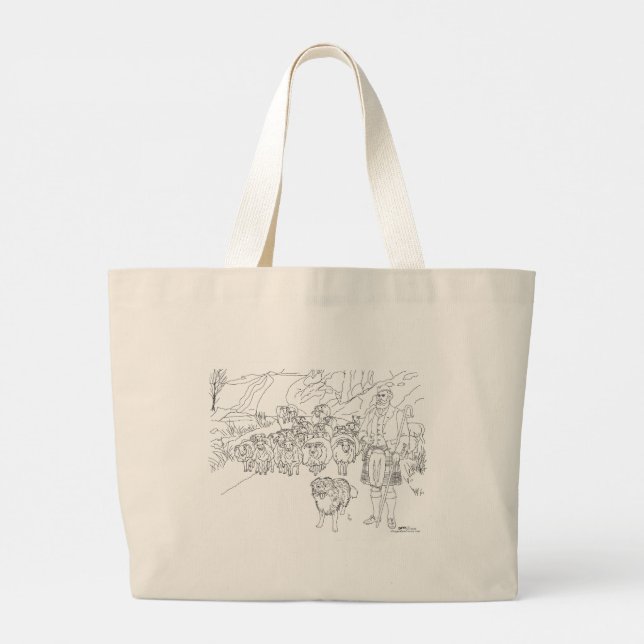 Blackface Sheep Shepherd Border Collie Tote Bag (Back)