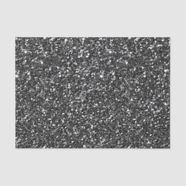BlackFaux Glitter & White Sparkles Tissue Paper (Front)