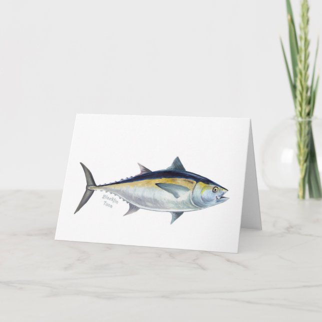 Blackfin Tuna fish greetings card (Front)