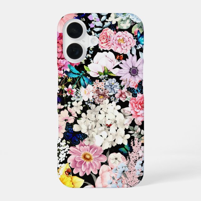 BlackFlower Abundance  iPhone 16 Case (Back)