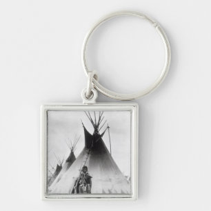 Blackfoot Brave, near Calgary, Alberta, 1889 Keychain