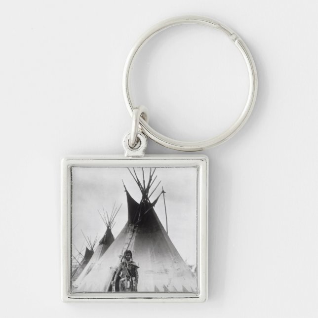 Blackfoot Brave, near Calgary, Alberta, 1889 Keychain (Front)