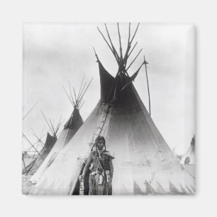 Blackfoot Brave, near Calgary, Alberta, 1889 Magnet
