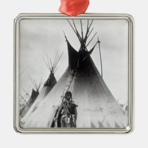 Blackfoot Brave, near Calgary, Alberta, 1889 Metal Ornament