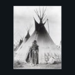 Blackfoot Brave, near Calgary, Alberta, 1889 Postcard<br><div class="desc">Blackfoot Brave,  near Calgary,  Alberta,  1889 located at the Roy Miles Fine Paintings. The Blackfoot Brave,  near Calgary,  Alberta,  1889 was created around 1889 AD.</div>