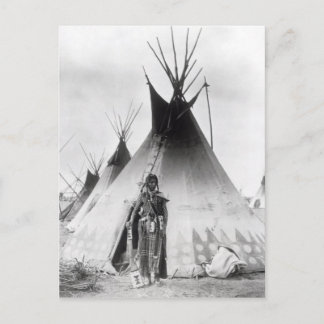Blackfoot Brave, near Calgary, Alberta, 1889 Postcard