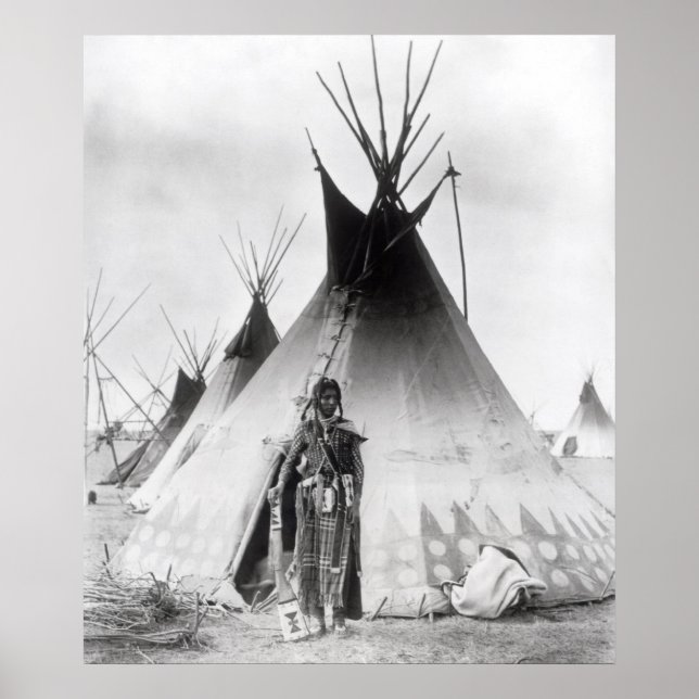 Blackfoot Brave, near Calgary, Alberta, 1889 Poster (Front)