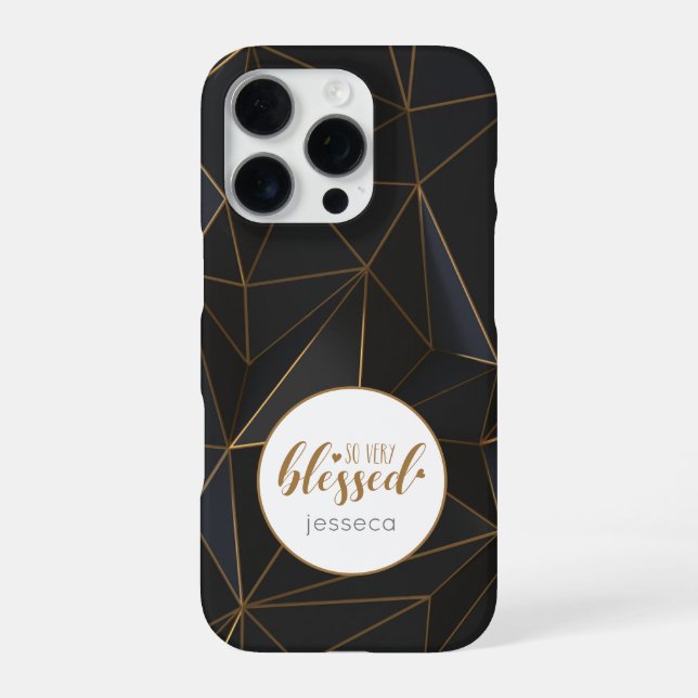 BlackGold So Very Blessed Personalized iPhone Case (Back)