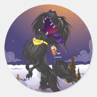 blackie fireballa classic round sticker