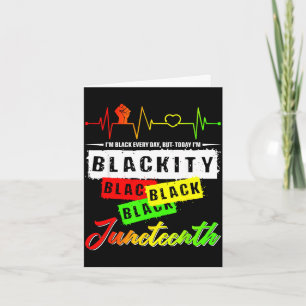Blackity black funny heartbeat juneteenth pride card
