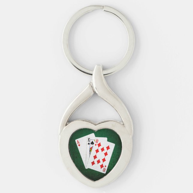 Blackjack 21 point - Ace, King, Ten Keychain (Front)