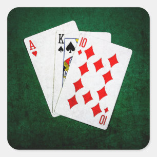 Blackjack 21 point - Ace, King, Ten Square Sticker