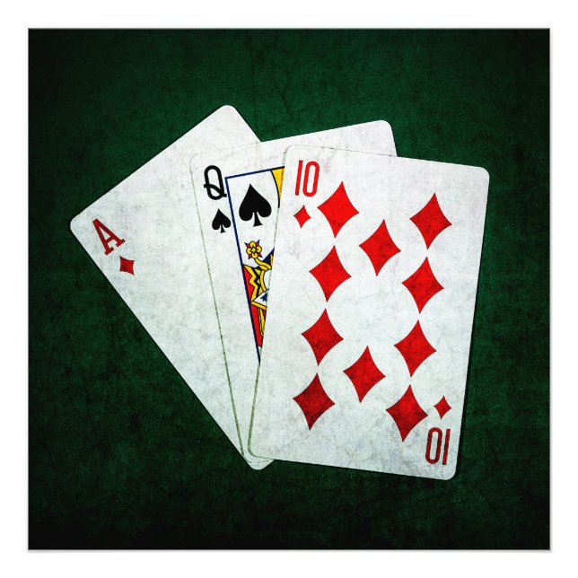 Blackjack 21 point - Ace, Queen, Ten Photo Print (Front)
