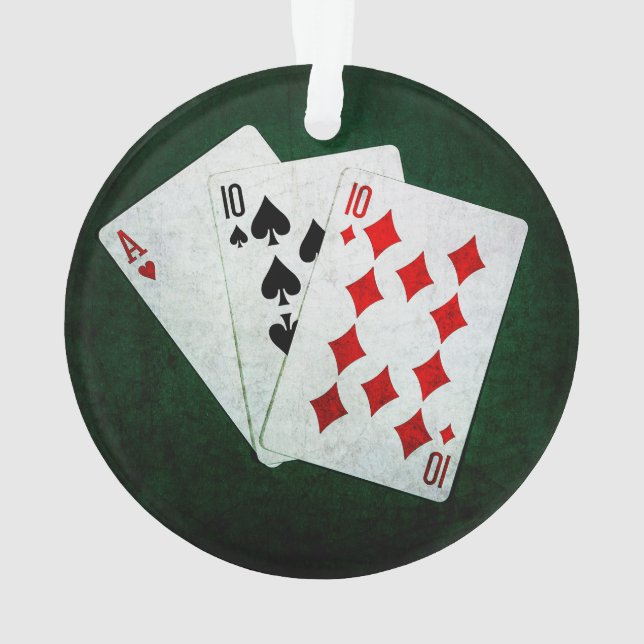 Blackjack 21 point - Ace, Ten, Ten Ornament (Back)