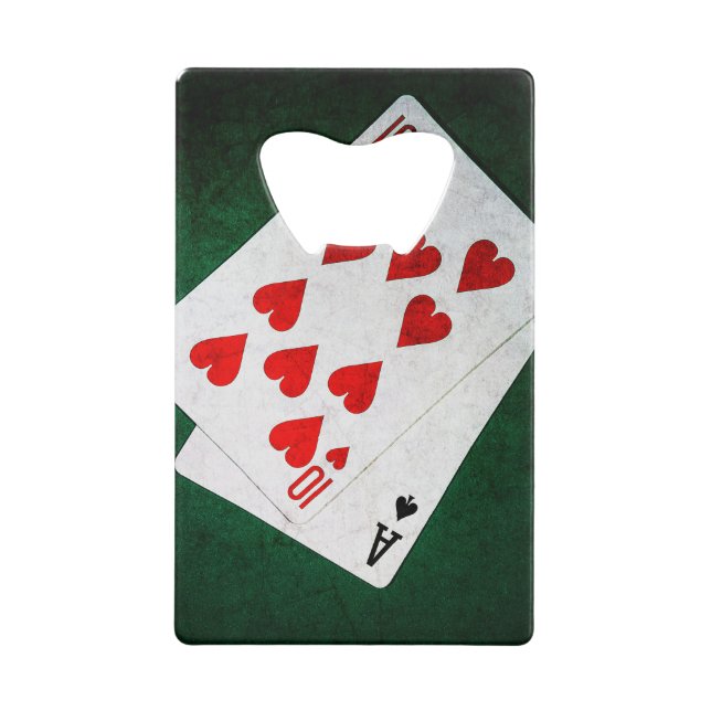 Blackjack 21 point - Ace, Ten Wallet Bottle Opener (Back)