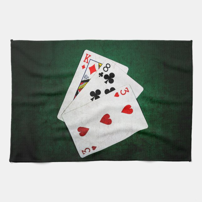 Blackjack 21 point - King, Eight, Three Kitchen Towel (Horizontal)