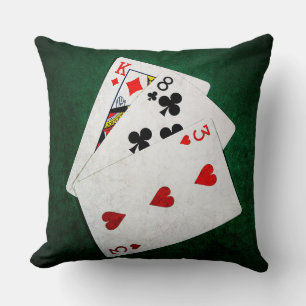 Blackjack 21 point - King, Eight, Three Throw Pillow