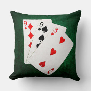 Blackjack 21 point - Nine, Nine, Three Throw Pillow