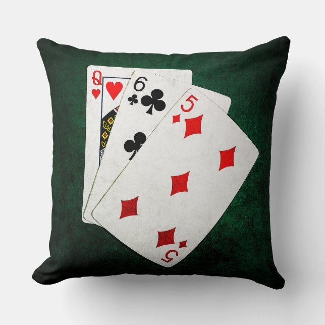Blackjack 21 point - Queen, Six, Five Throw Pillow (Front)