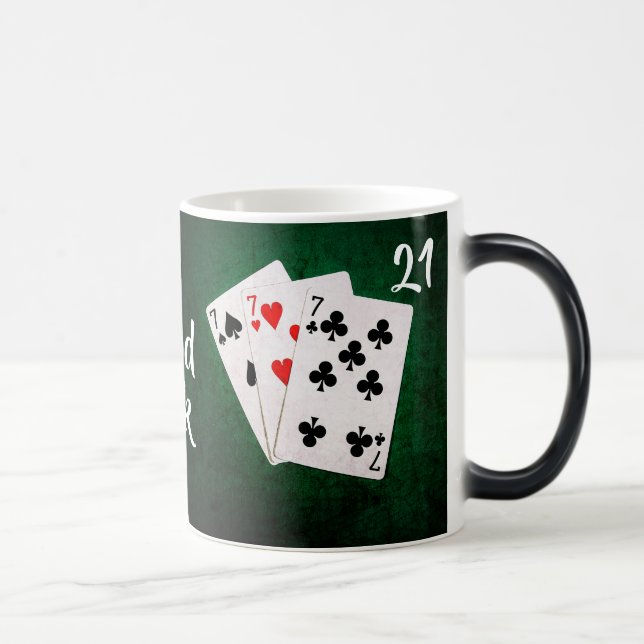 Blackjack 21 point - three cards Seven - Good Luck Magic Mug (Right)