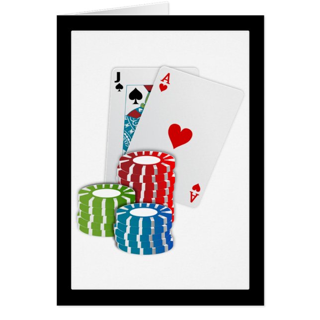 Blackjack avec jetons de poker (Devant)