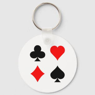 Blackjack / Poker Card Suits: Vector Art: Keychain