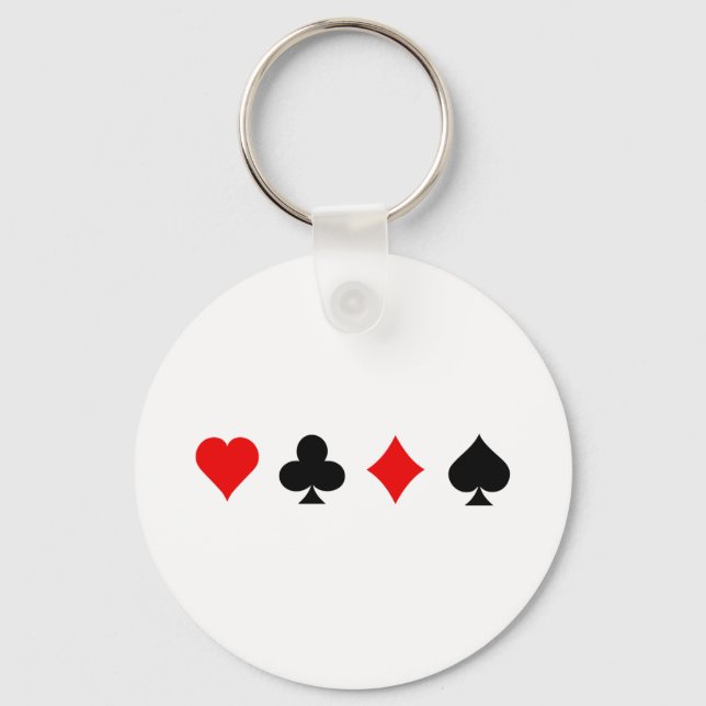 Blackjack / Poker Card Suits: Vector Art: Keychain (Front)